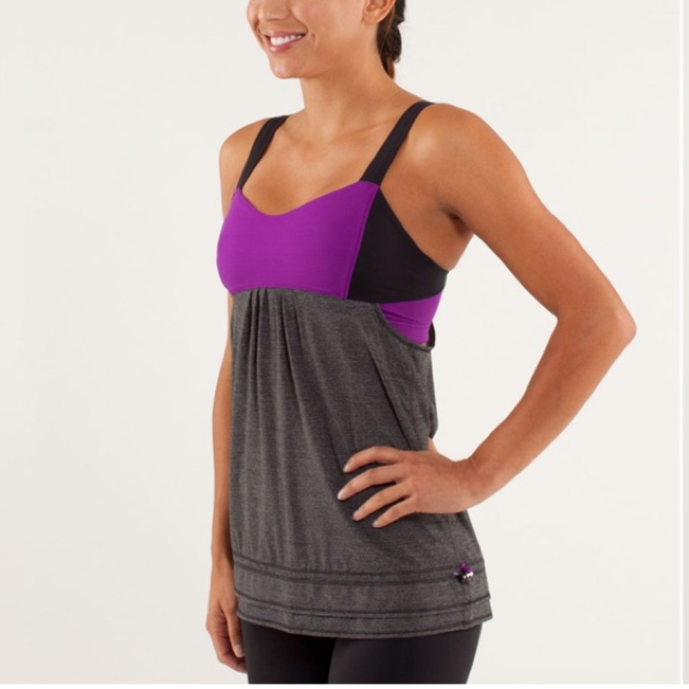 Lululemon Back On Track Tank Top in Black and Tender Violet